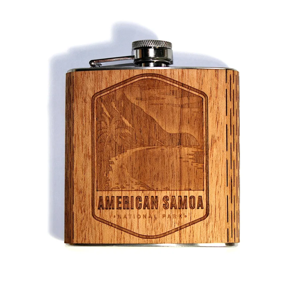 6 oz. Wooden Hip Flask (US National Park Collection in Mahogany)