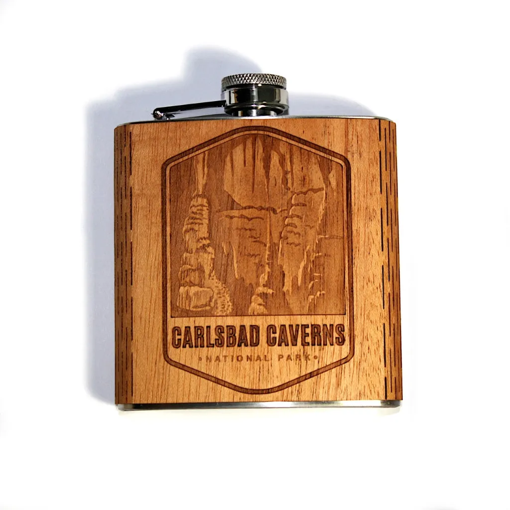 6 oz. Wooden Hip Flask (US National Park Collection in Mahogany)