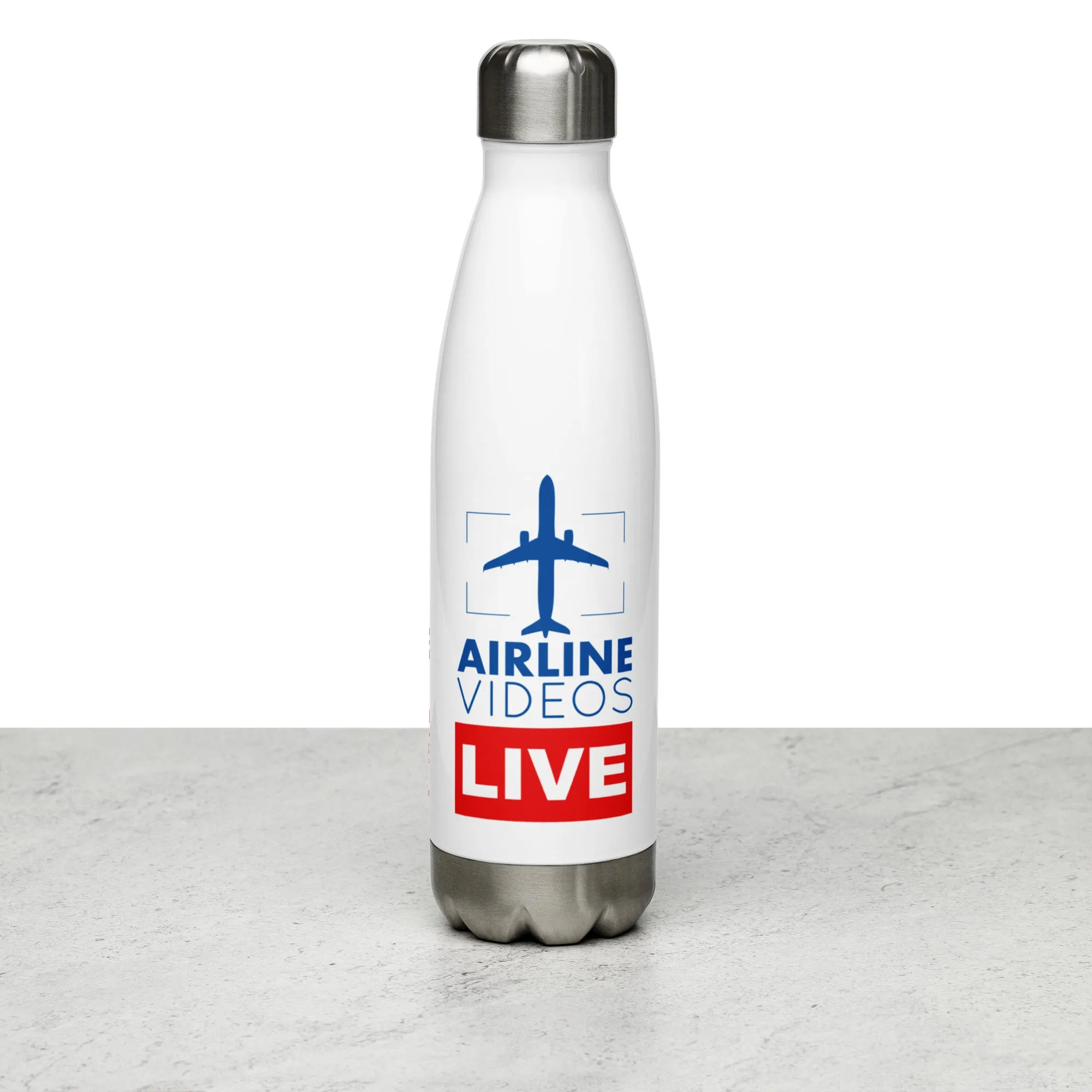 AIRLINE VIDEOS LIVE Stainless Steel Water Bottle