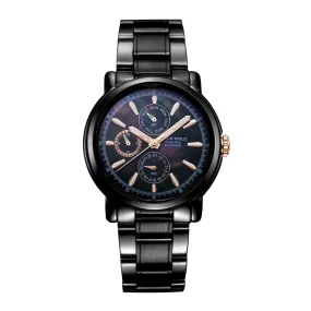 ARIES GOLD CHRONOGRAPH INSPIRE CONTENDER BLACK STAINLESS STEEL B 7302 BKR-BKRG WOMEN'S WATCH