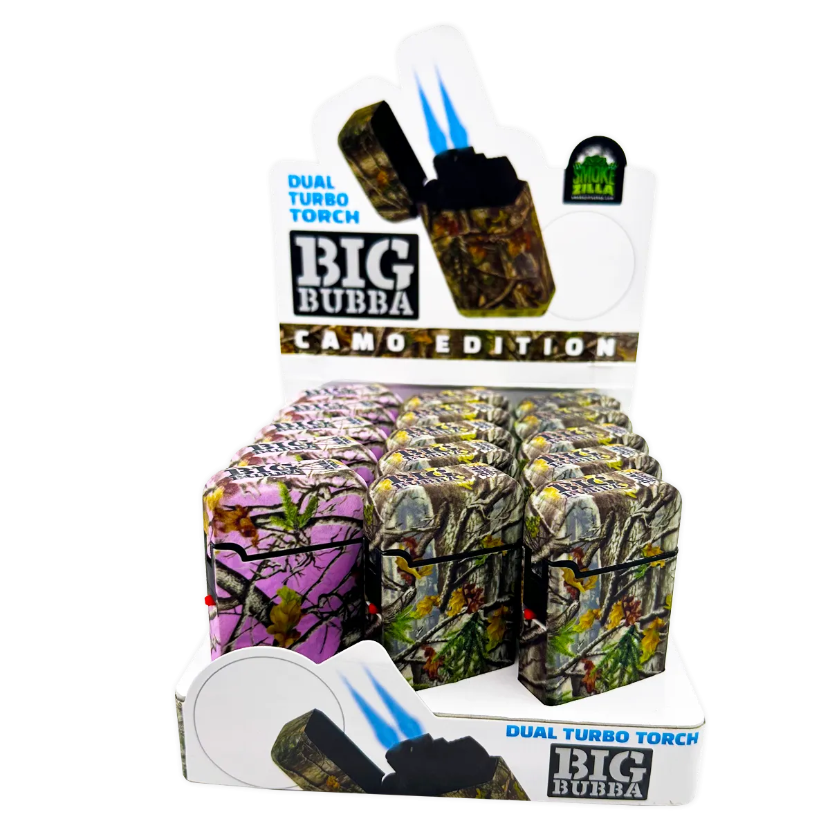 Big Bubba Camo Dual Torch Lighter - 15 Pieces Per Retail Ready Display 23925