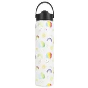 Insulated Water Bottle 24oz Shave Ice White