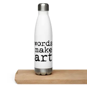 Words Make Art Water Bottle - Black